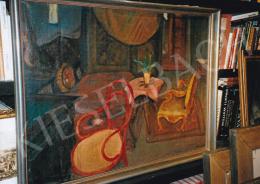 Berény Róbert - Enteriőr vörös Thonet-székkel, 1920-as évek második fele, 70x96 cm, olaj, vászon, Jelezve jobbra lent: Berény Róbert, Fotó: Kieselbach Tamás
